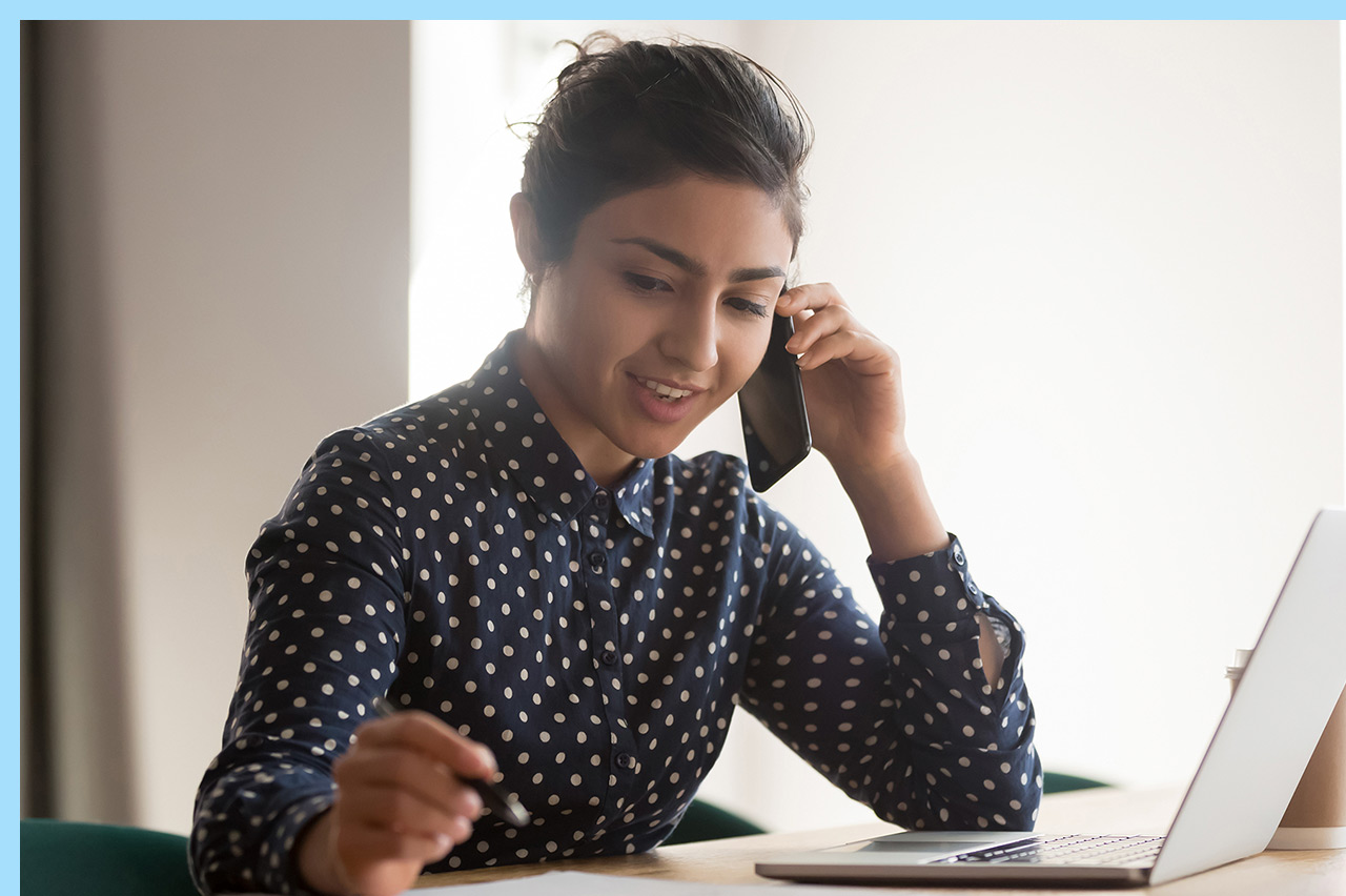 woman on phone contacting for questions